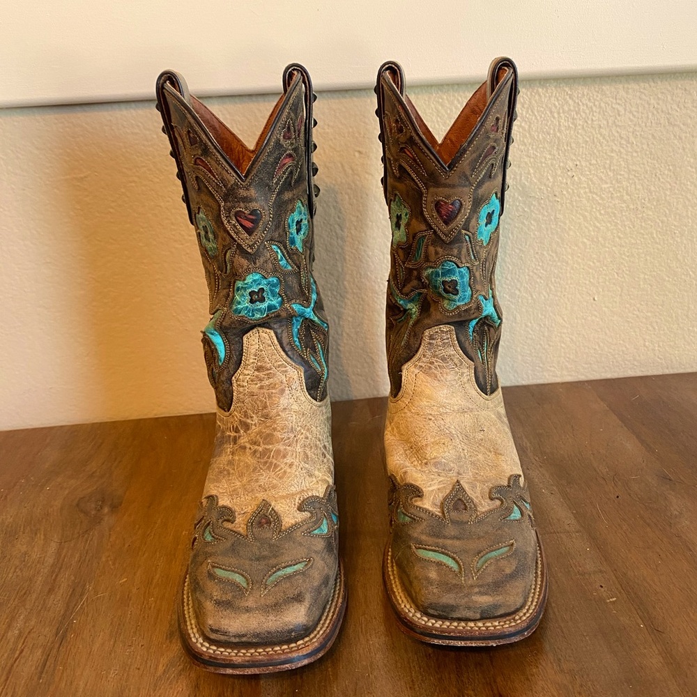 Dan Post “Vintage Bluebird” square toe boots